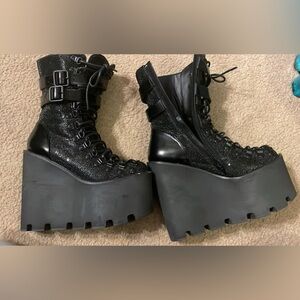 Women's Black Platform Boots
